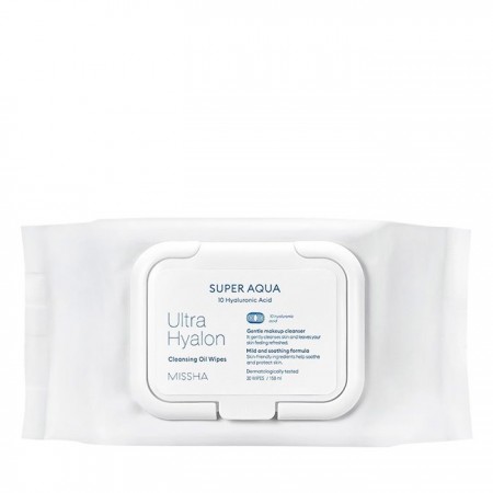 Missha Super Aqua Ultra Hyaluronic Cleansing Oil Tissue Салфетки для лица очищающие с маслами и гиалуроновой кислотой, 30 шт 